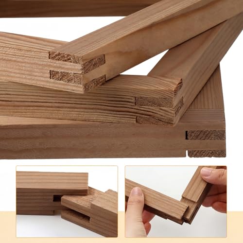 Briwooody 18 Sets 9 Sizes Needlepoint Stretcher Bars Needlepoint Frame Wooden Canvas Stretcher Bars for Embroidery Stitch Frame Accessories Bundle Crafts (Brown) - color: Brown