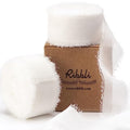 Ribbli White Chiffon Ribbon 1 Inch x 20 Yard Handmade Fringe Chiffon Silk Ribbon White Ribbon for Gifts Wrapping, Wedding Invitations, Bridal Bouquets, Flower Arrangement - color: White, size: 1 inch