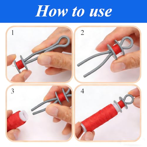 50 PCS Sewing Bobbin Thread Holders,Sewing Thread and Bobbin Organizer Holder Accessories and Supplies for Craft Embroidery Plastic Spool Clamps Spools Organizers,Grey, LXLVOUEG - color: Grey-50PCS