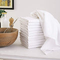 DG Collections 100% Cotton Flour Sack Towels – 12 Pack, 27x27 Inches, White, Lint-Free, Pre-Washed, Hemmed Edges – Reusable Kitchen Towels for Cleaning, Embroidery, Printing & Crafts - White - color: White, size: Set of 12 (27x27 inches)
