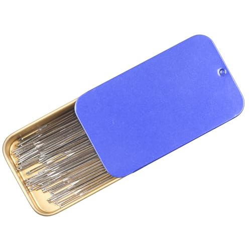 40/80PCS Large Eye Sewing Needles - 8 Sizes Hand Sewing Sharp, Embroidery, Leather, Stainless Steel Yarn With Threaders & Stitch Markers (Blue 80pcs) - color: Blue 80pcs