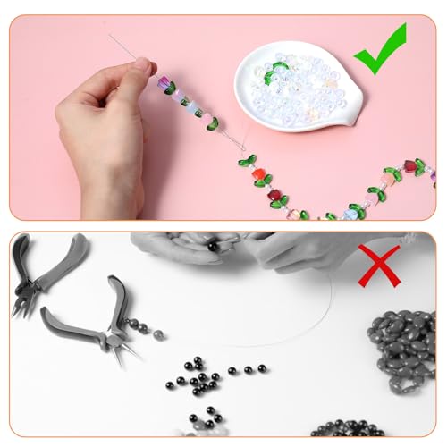 Ouligay 6 Pcs Beading Needles for Jewelry Making, Twist Bead Threader, Big Eye Bead Needle, Beading Supplies Tool for Beaded Bracelets, Necklaces, DIY Handmade