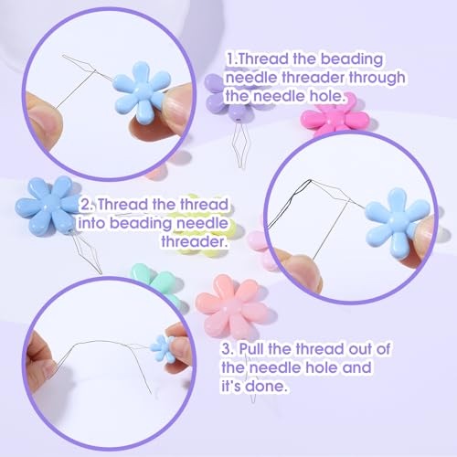 Mabor 40Pcs Multi-Color Needle Threaders Kit (8 Colors) - Durable Plastic & Steel Wire, Easy Threading Tool for Small Eyes, Sewing Accessories for Seniors/Arthritis Hands (1.61x0.83in)