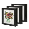 Muzilife 8x8 Small Shadow Box Wood Picture Frame, HD Glass, 3PCS, Black - color: Black, size: 3pcs 8X8