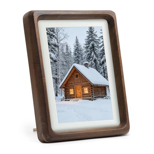 5x7 Wooden Picture Frame, Displays 5x7 Without Mat or 4x6 With Mat - size: 5×7