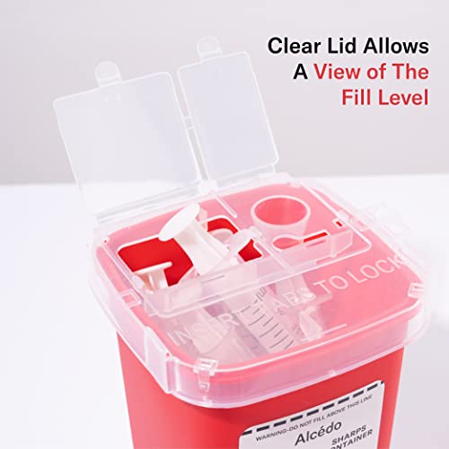 Alcedo 1 Quart Sharps Container (3-Pack) for Needle & Syringe Disposal - size: 1 Quart