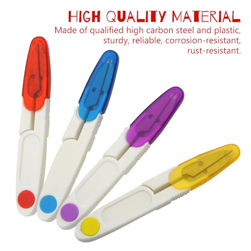 WMYCONGCONG 12 PCS U-Shaped Yarn Sewing Scissors Embroidery Thread Cutter Portable Scissors Trimming Nipper with Protective Cover for Arts Crafts Stitch DIY Projects (12)