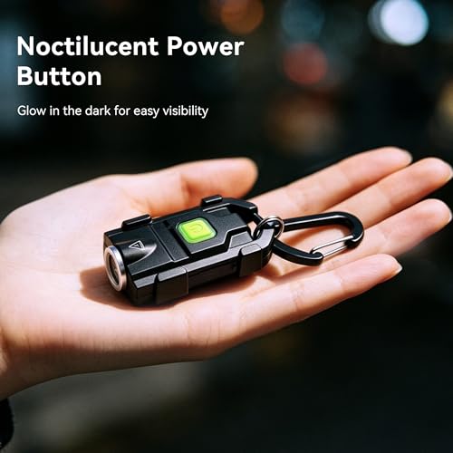 lexall H8 Keychain Flashlight, 500LM USB-C Mini EDC Light with Cap Clip