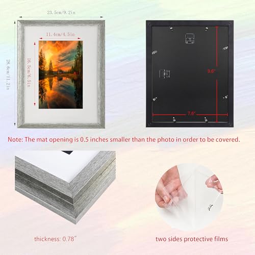 8x10 Photo Frame Gallery Picture frame with 5x7 mat,Freestanding and Wall Mountable,Silver - color: Silver, size: 8x10