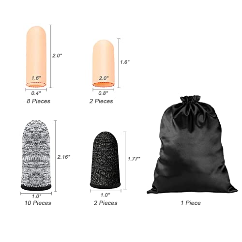 22Pcs Gel Finger Cots Cut Resistant Sleeves Guards Gloves Touch Fingertips