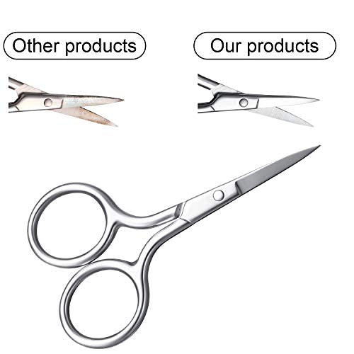 Mudder 3 Pack Small Eyebrow Nose Scissor Stainless Steel Scissor, Silver - color: Silver