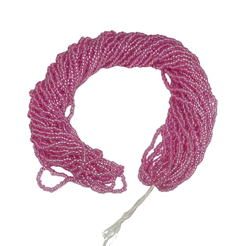 11/0 Glass Seed Beads for Jewelry Making Kit, 2 mm, 12 String Hanks Transparent Pink (Trans.Pink) - color: Trans.Pink