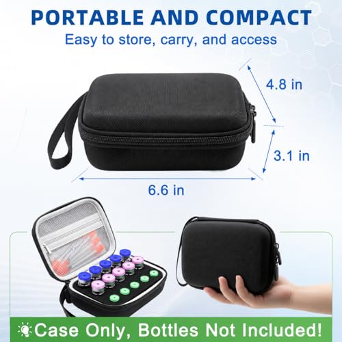 Peptide Case for Fridge, Insulin Vial Protector Case - color: Black-15×(1-10ml)