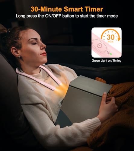 Gritin Book Light, Eye Caring 4-Color&5-Brightness Neck Light Reading Light - color: Pink, size: Upgraded