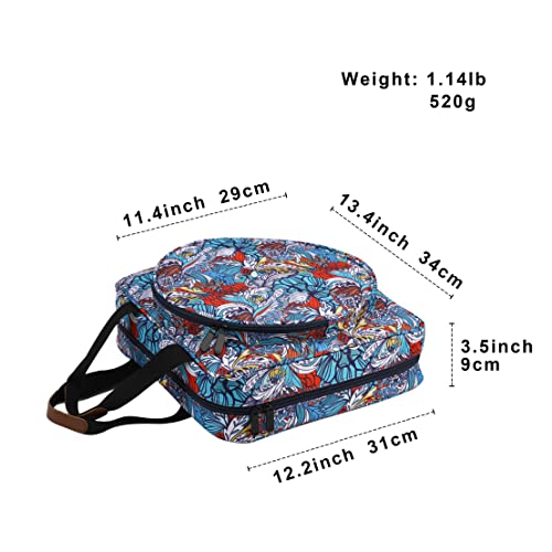 Multifunctional Embroidery Supplies Storage Tote Bag, Large-Capacity Embroidery Project Storage Bag - color: Vector Flower Square
