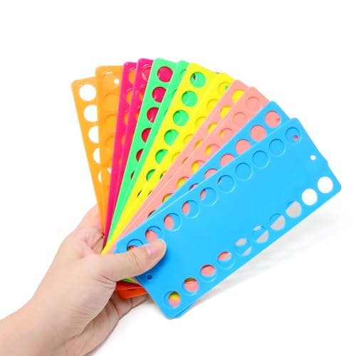 Honbay 12PCS Plastic Floss Bobbin Embroidery Floss Organizer Cross Stitch Thread Holder with Holes Sewing Threading Plate Winding Card Board Sewing Floss Storage Tool for Craft DIY Sewing - 6 Colors