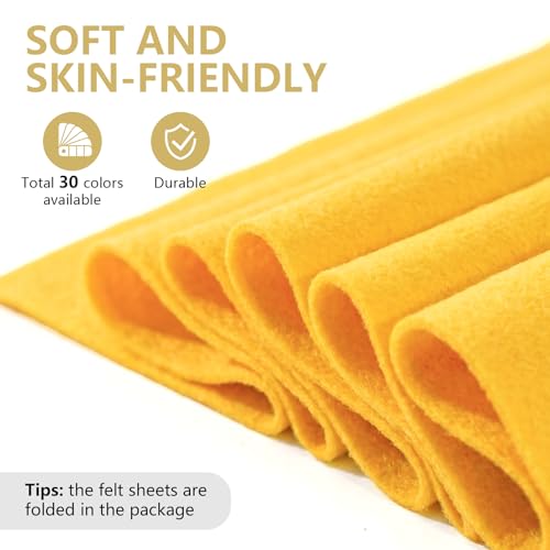 Mustard Yellow Soft Felt Sheet 36'' X 36'', 1.4mm Felt Fabric Sheet for DIY - color: Mustard Yellow