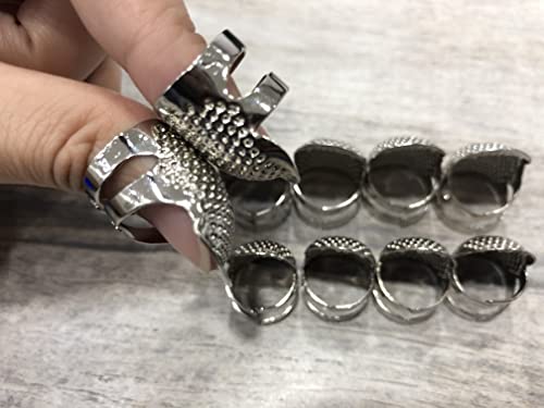 Tsnamay Silver Adjustable Thimble Hand Sewing Repair Needlework - color: Silver