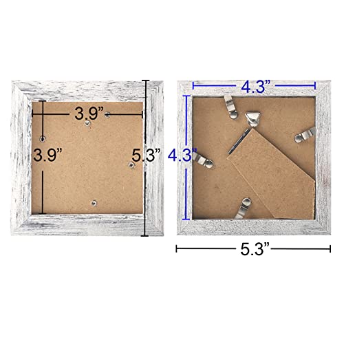 TOFOREVO 4x4 Picture Frames Set of 4, Distressed White - color: Distressed White, size: 4x4