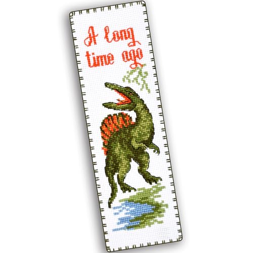 Povitrulya Dinosaur Counted Cross Stitch Kit Spinosaurus - DIY Bookmark Set for Hand Embroidery - color: Spinosaurus