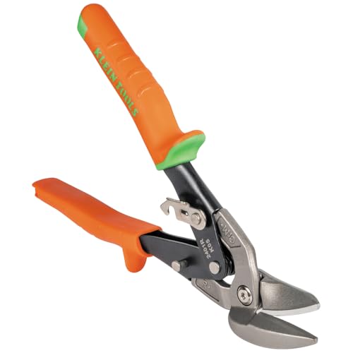 Klein Tools 2401R Right-Cutting Offset Snips, Aviation Tin Snips with Forged Blade for Precision Sheet Metal Cutting - style: Right-Cutting