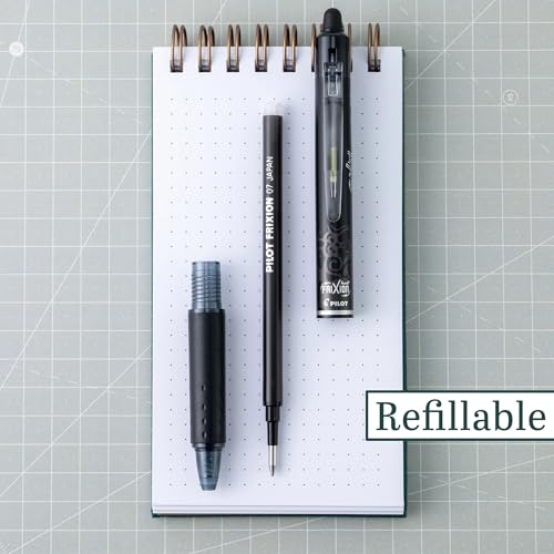 PILOT FriXion Clicker Erasable Pens, Fine Point 0.7 mm, Black Ink, 3-Pack - color: Black