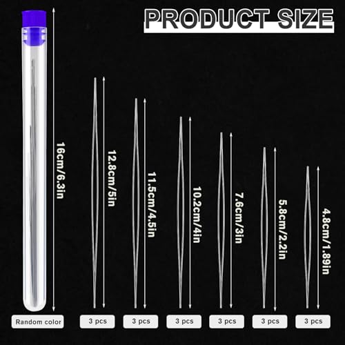 18 Pcs Collapsible Beading Needles for Seed Beads, Big Eye Beading Needle for Jewelry Making with Bottle