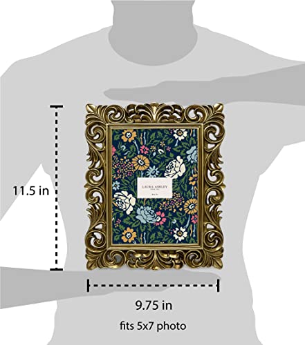 Laura Ashley 5x7 Gold Vintage Inspired Resin Scroll Design Picture Frame - color: Gold, size: 5x7