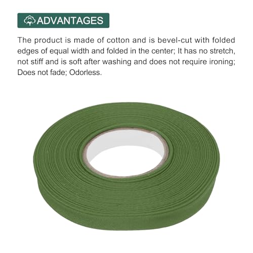 MECCANIXITY 1/2 Inch Double Fold Bias Tape Polyester Continuous Bulk Bias Tape for Sewing, Seaming Quilting Hemming Binding Crafts (Dark Green 6 Yards) - color: Dark Green, size: 1/2 Inch x 6 Yards