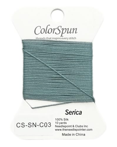 3-Strand Silk Needlepoint Thread, 10 Yard Smooth & Lustrous Silk Thread for Needlepoint, Hand Embroidery, Sewing & DIY Needlework to Family and Friends(Light Steel Blue) - color: Light steel blue