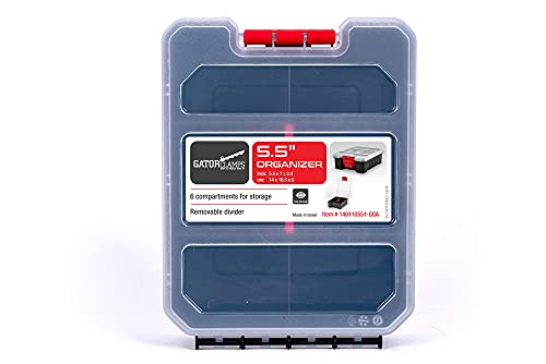 Mini Parts Organizer Box – Small Hardware Storage Case with 6 Compartments & Divider – Compact Nylon Container for Screws, Beads, Tackle, or Travel Toolbox