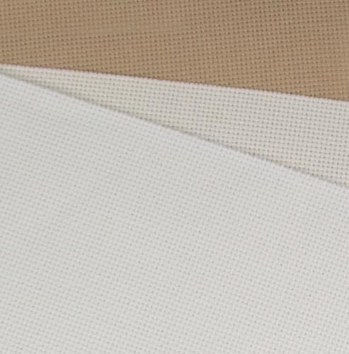 KCS 3 pc of 15" x 18"(38cmx45cm) 18 Count Cross Stitch Cotton Aida Cloth Needlework Rolled Fabric Box,18CT,Antique White +Cream+Khaki - color: Antique White +Cream+khaki, size: 18CT