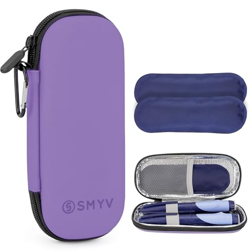 SMYV Insulin Cooler Travel Case with 2 TSA Approved Ice Packs, Purple - color: Eva Purple