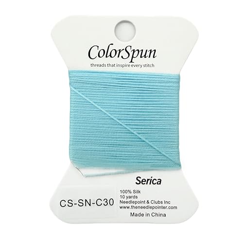 3-Strand Silk Needlepoint Thread, 10 Yard Smooth & Lustrous Silk Thread for Needlepoint, Hand Embroidery, Sewing & DIY Needlework to Family and Friends(Light Sky Blue) - color: Light Sky Blue