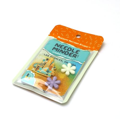 Awesome Pattern Studio Needle Minder Set - Los Angeles Magnetic Needle Minder + 2 Needle Threaders. Enamel Pin for Cross Stitch, Embroidery and Craft - size: Los Angeles Set #1