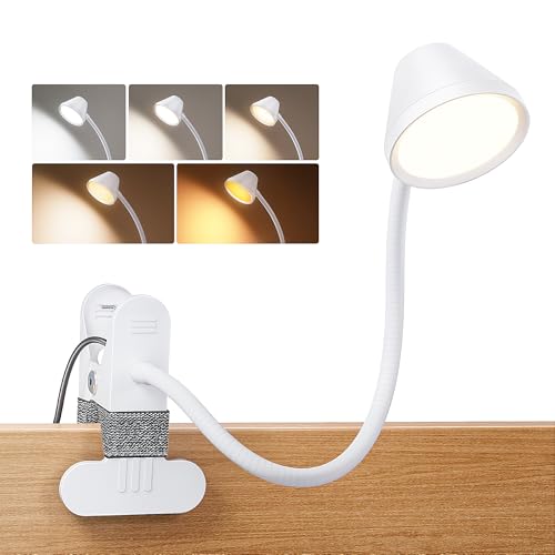 LEPOWER Clip on Light, Reading Lights for Books in Bed, 400LM, RG0 Eye-Care - color: White