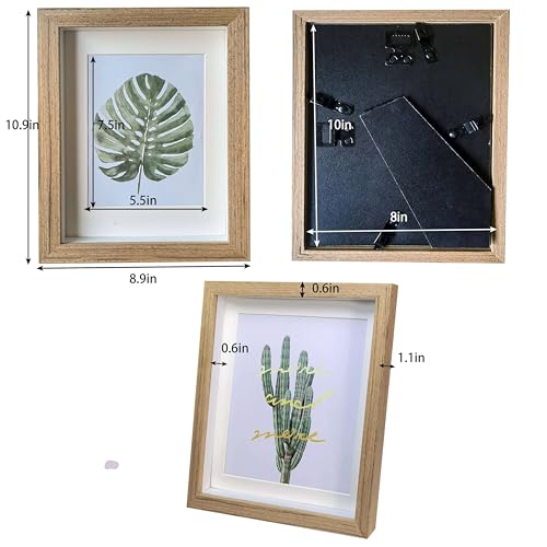 2 Pack Shadow Box Frame 8x10 Shadow Box Display Case Original Wood Picture Frames Glass Surface Internal Depth 0.6 inch for Wall Or Tabletop - color: Dark Wood, size: 8x10 inch