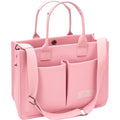 ZHMO Canvas Tote Bag for Women,Women's Bags Crossbody Bags Work Laptop Tote Bag Large Handbags Purse for Travel Nurse Teacher - color: Pink With Compartments