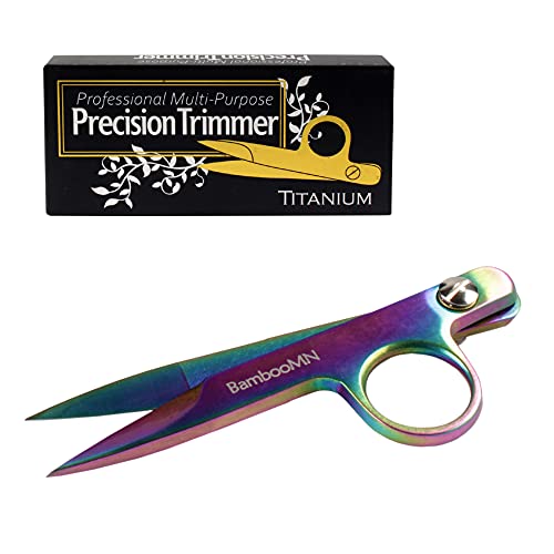 JubileeYarn Professional Multi-Purpose Titanium Precision Trimmer - Rainbow - 1 Pair - color: Titanium - Rainbow, size: 1 Pair