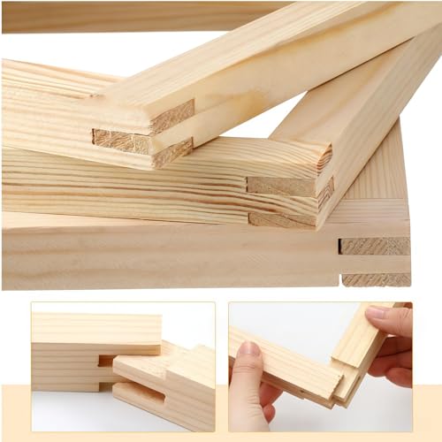 8 Pcs Stretcher Bars for Needlework Canvas Stretcher Bars 2 Different Size Combinations Embroidery Stretcher Bars for Cross Stitch Frame Set with 40 Thumb Tacks and Remover Tool