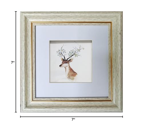 7x7 Picture Frame White with 4x4 Mat.(Cream Color) 4x4 Square Photo Frame without Mat Desktop Display Mount on the wall. Front opening 6.8x6.8. Plastic Panel (not Glass), Plastic Packaging (not - color: White, size: 7x7