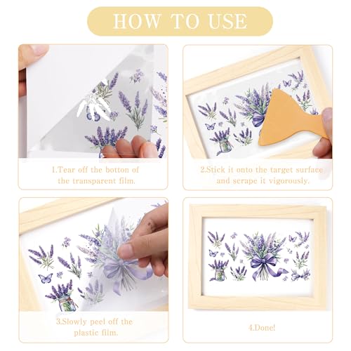 8 Pcs Spring Wildflower Rub-On Transfers for Furniture & Crafts - style: Spring Wildflower