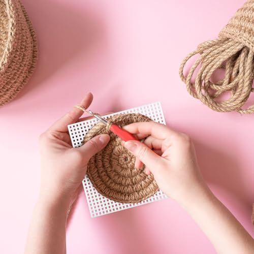 100 Pcs Square Plastic Canvas Mesh Sheets 4.5 × 4.5 Inch White Blank Needlepoint Canvas Plastic Mesh Mat for Cross Stitch Needlework Embroidery Yarn Crafting Knit Crochet Project
