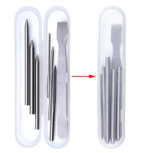 Ruisita 7 Pack Stainless Steel Paracord FID Set Paracord Lacing Stitching Needles and Smoothing Tool with Clear Storage Box for Laces Strings Leather Weaving and Paracord Bracelet