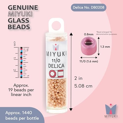 Miyuki Delica Seed Beads - color: DB0208 - Opaque Tan