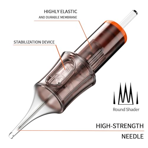 20 Assorted Tattoo Cartridge Needles Mixed Size #12 Standard Round Liner&Round Shader- 5 Pcs each of 7RL, 9RL, 5RS, 9RS Pro Disposable Membrane Tattoo Needles - size: 20Pcs-12RL+RS