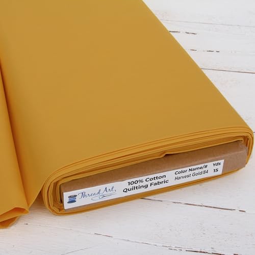 Threadart Harvest Gold Cotton Quilting Fabric - By the Yard - color: Harvest Gold, size: 1 YARD