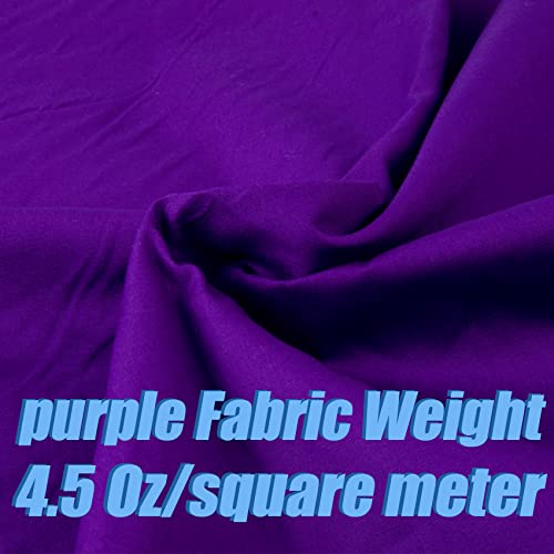 2 Yard Purple Cotton Fabric,Natural Cotton Poplin Fabric by The Yard, 59 Inches Wide 100% Cotton Fabric,Soft Embroidery Muslin Quilting Material for Sewing Material Apparel Cloth - color: Purple, size: 2 Yards