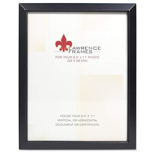 Lawrence Frames 8.5x11 Black Wood Certificate Estero Picture Frame - color: Black, size: 8.5x11