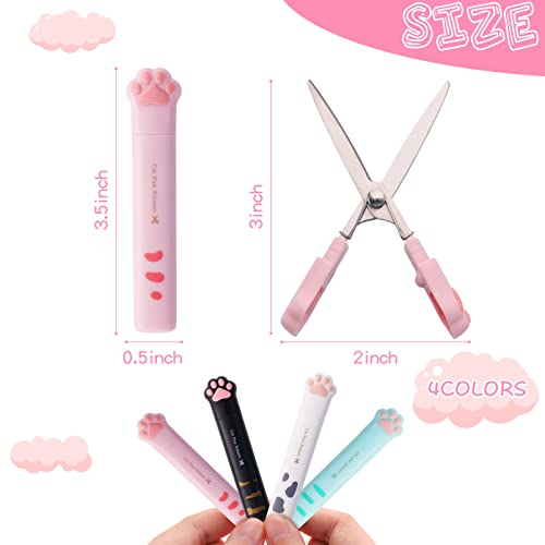 4 Pcs Cute Scissors, Cat Paw Mini Scissors, Fun Scissors